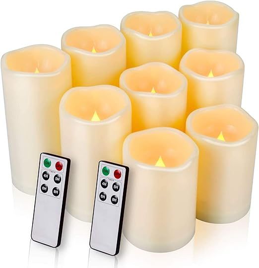 Flameless Candles, LED Candles Outdoor Candles Waterproof Candles(D: 3" x H: 4"5"6") Battery Oper... | Amazon (US)
