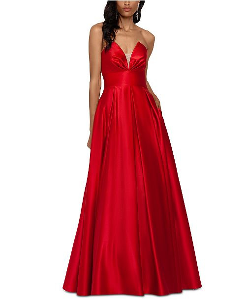 Strapless Satin Ball Gown | Macys (US)