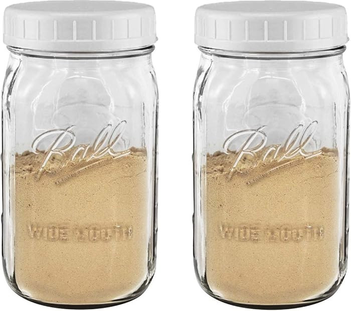EASY-BUSY Kitchen Combo of Ball 32 oz.-Quart Clear Glass Mason Canning Jar, With EB White Food St... | Amazon (US)
