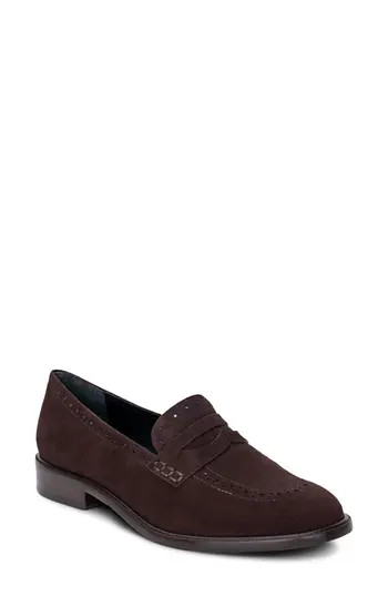 L'AGENCE Avriel Penny Loafer in Dark Brown Suede at Nordstrom Rack, Size 9.5 | Nordstrom Rack