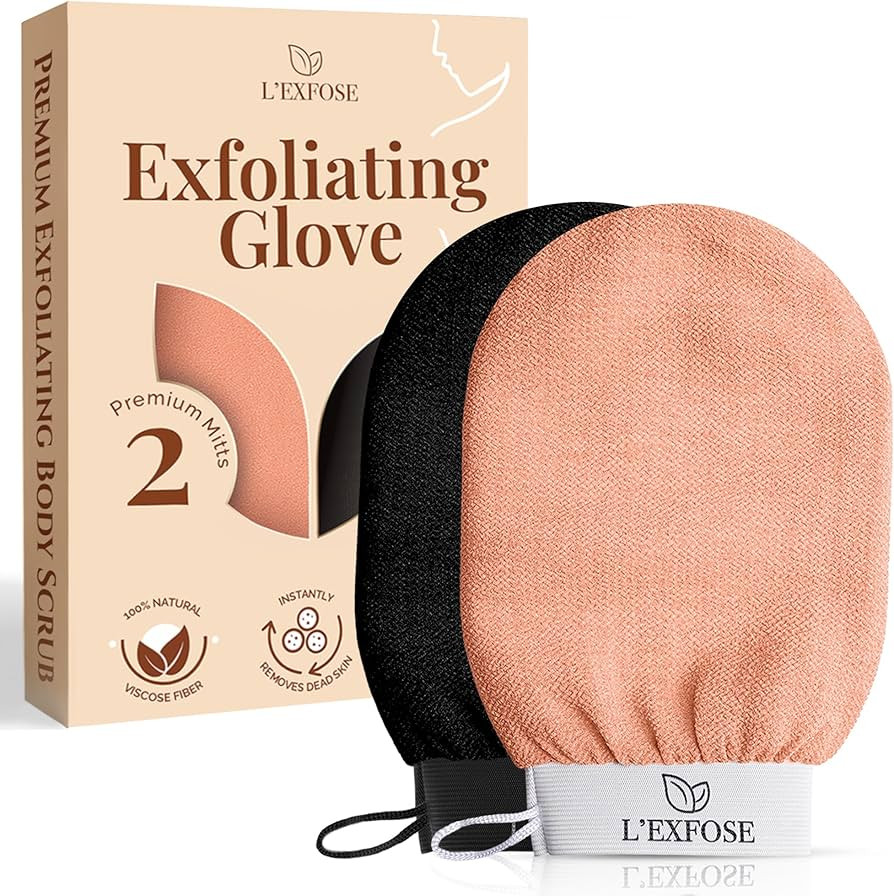 L'Exfose Kessa Hammam Deep Exfoliating Glove 2pc - Korean Exfoliating Mitt for Shower Ideal for D... | Amazon (US)