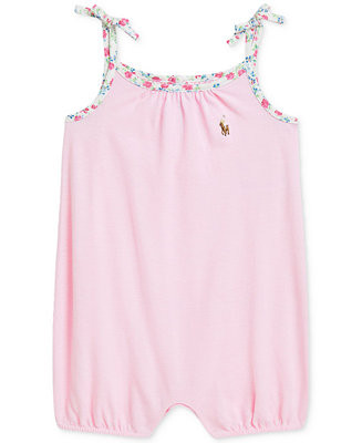 Polo Ralph Lauren Baby Knit Oxford Bubble Shortall - Macy's | Macy's