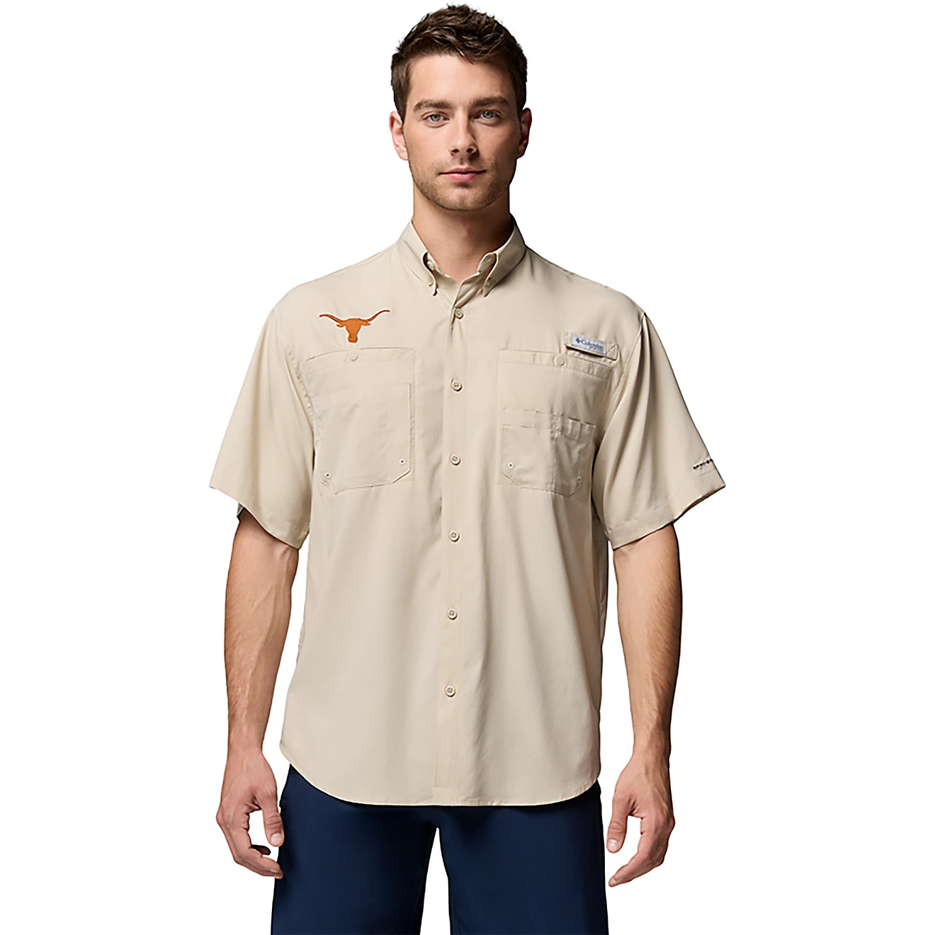 Columbia Sportswear Men's Texas Longhorns Collegiate PFG Tamiami Short Sleeve Shirt | Academy Sports + Outdoors