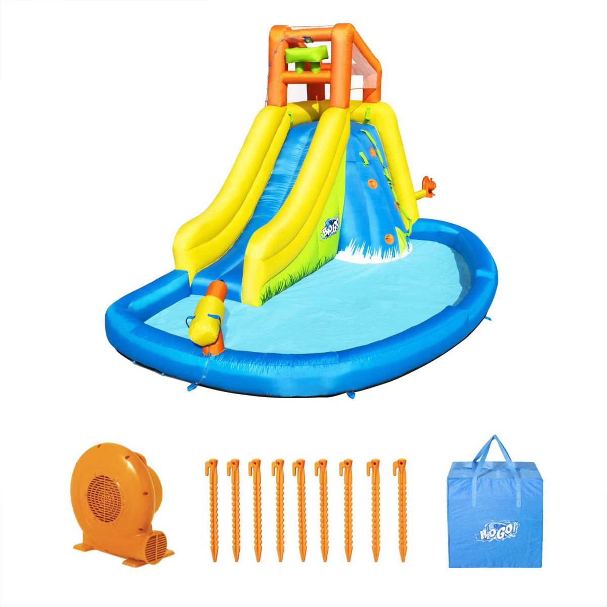 Bestway H2OGO Mount Splashmore Kids Inflatable Outdoor Backyard Water Slide Splash Park with Clim... | Target