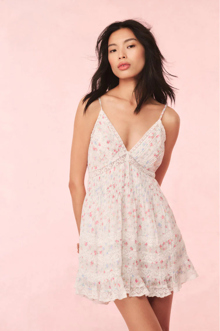Alonna Cotton Floral Mini Dress | LoveShackFancy