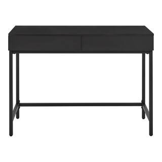 Donnelly Black Writing Desk with 2 Drawers and Wood Top (42 in. W x 30 in. H) | The Home Depot