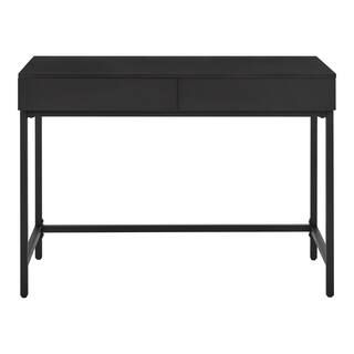 Donnelly Black Writing Desk with 2 Drawers and Wood Top (42 in. W x 30 in. H) | The Home Depot
