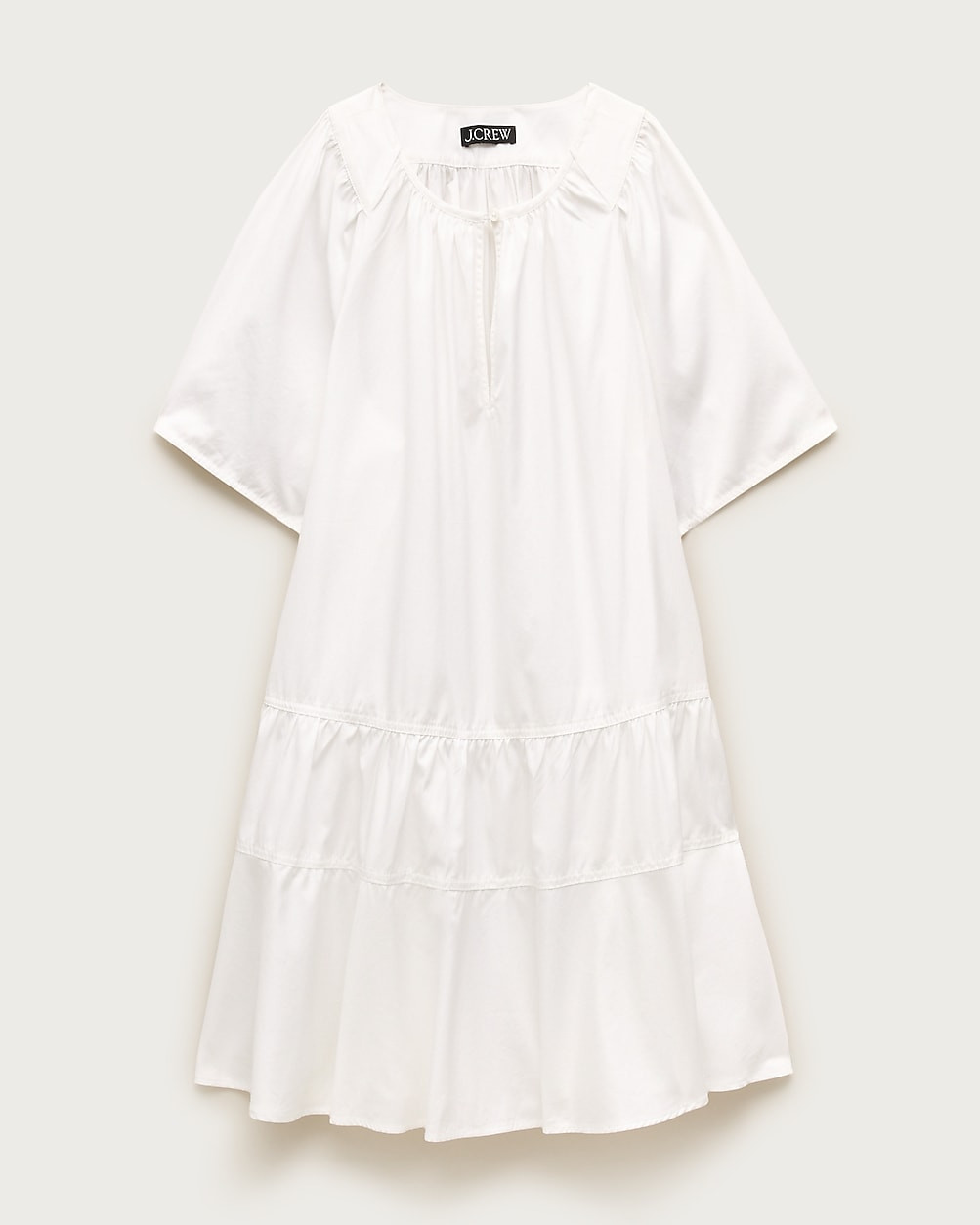 Tiered popover dress in cotton poplin | J. Crew US