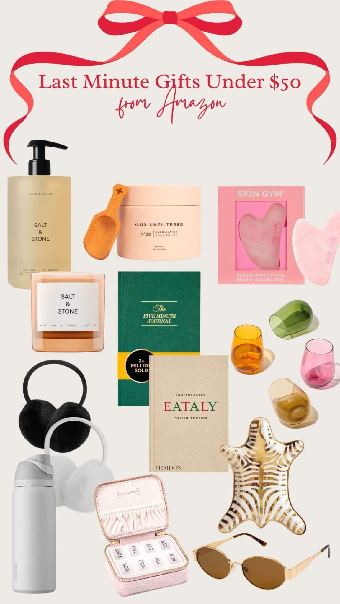 Do you need last minute gift ideas that will arrive on time and under $50! Here are some goodies for all kind of ladies on your list! Home decor, lux skin and shower products, cute fur ear muffs, accessories, and more! 

#LTKHoliday #LTKGiftGuide #LTKSeasonal