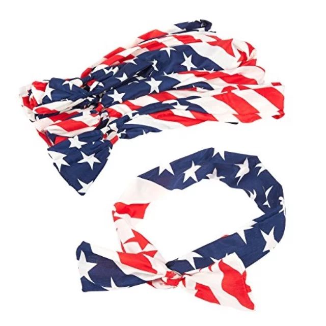 juvale american flag patriotic bowknot headbands (12 count) | Walmart (US)