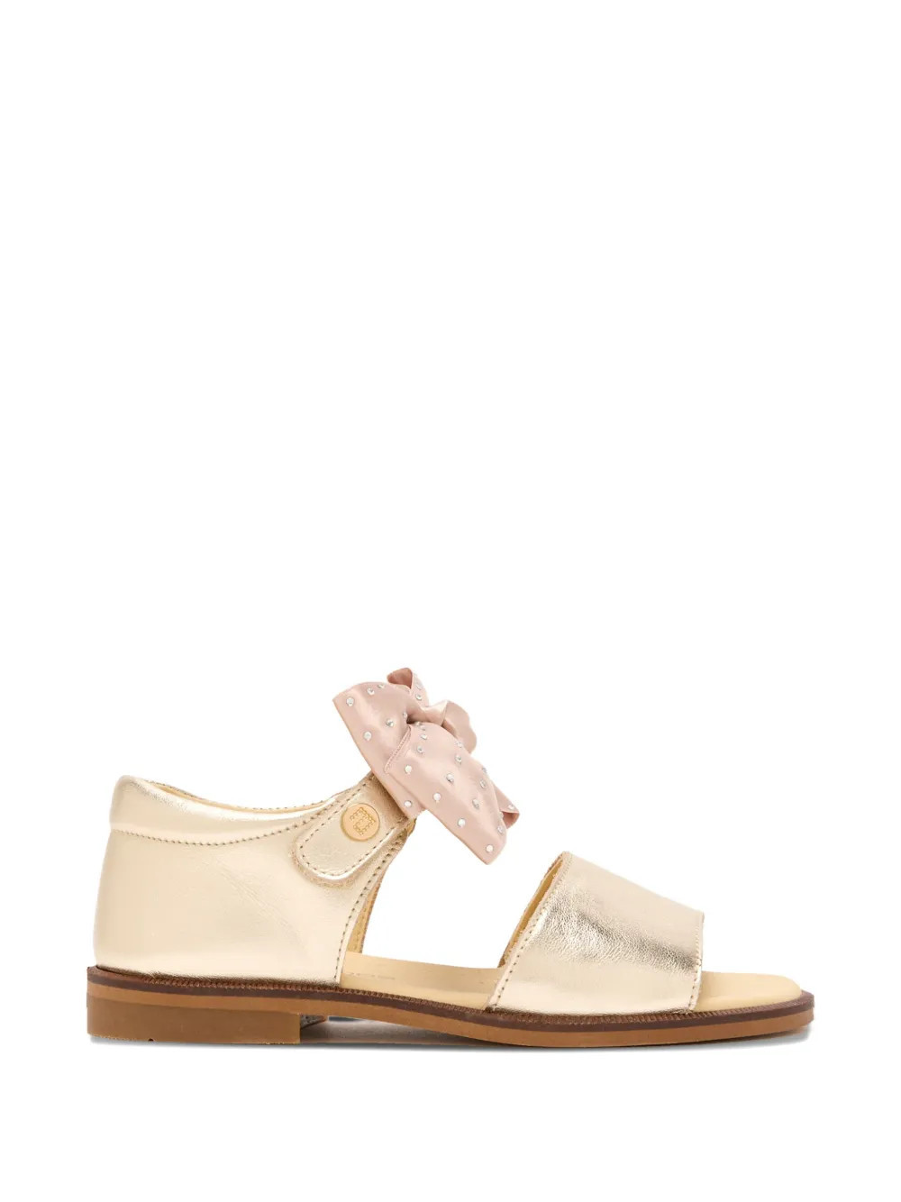ANDANINES bow-detail metallic sandals - Gold | Farfetch Global
