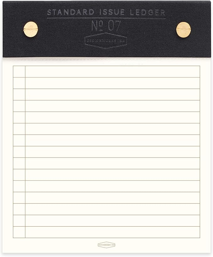DesignWorks Ink Standard Issue Ledger No. 7 Black To Do List Notepad, 5" x 6" - Aesthetic Desk Ac... | Amazon (US)