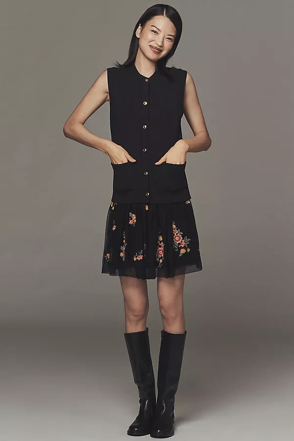 By Anthropologie Sleeveless Cardigan Sweater Dress | Anthropologie (US)