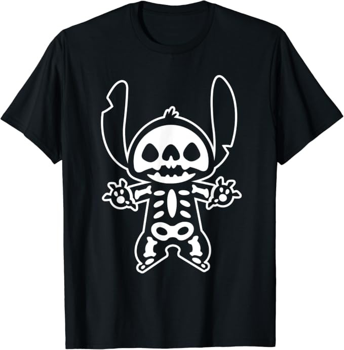 Disney Stitch Halloween Skeleton T-Shirt | Amazon (US)