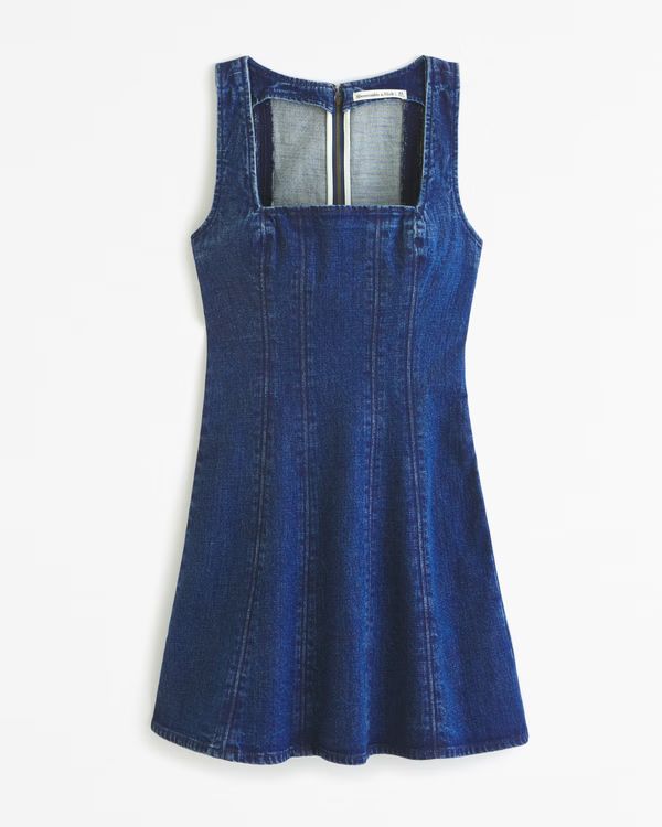 Denim A-Line Mini Dress | Abercrombie & Fitch (US)