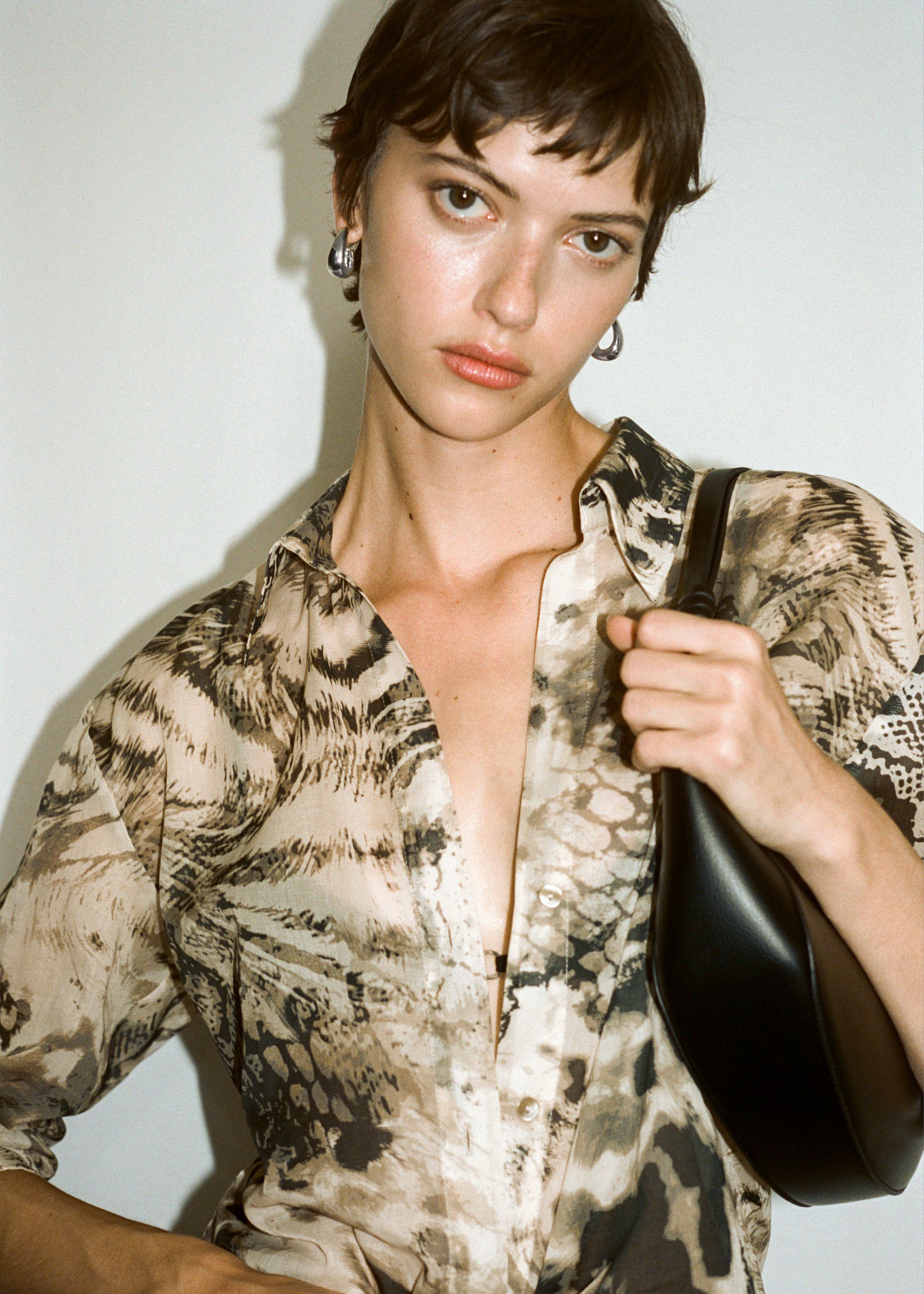 Semi-transparent animal-print shirt - Woman | MANGO USA | MANGO (US)