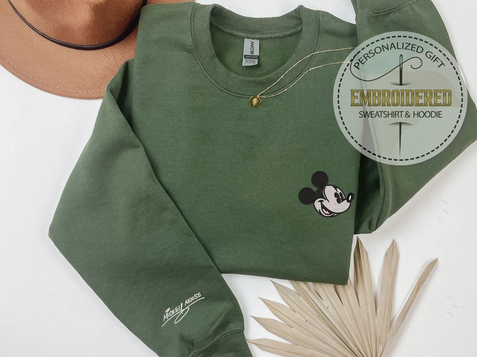 Embroidered Mickey or Minnie Hoodie, Sleeve Signed Disney Sweatshirt, Sweatshirt For Disney Trips... | Etsy (Global)
