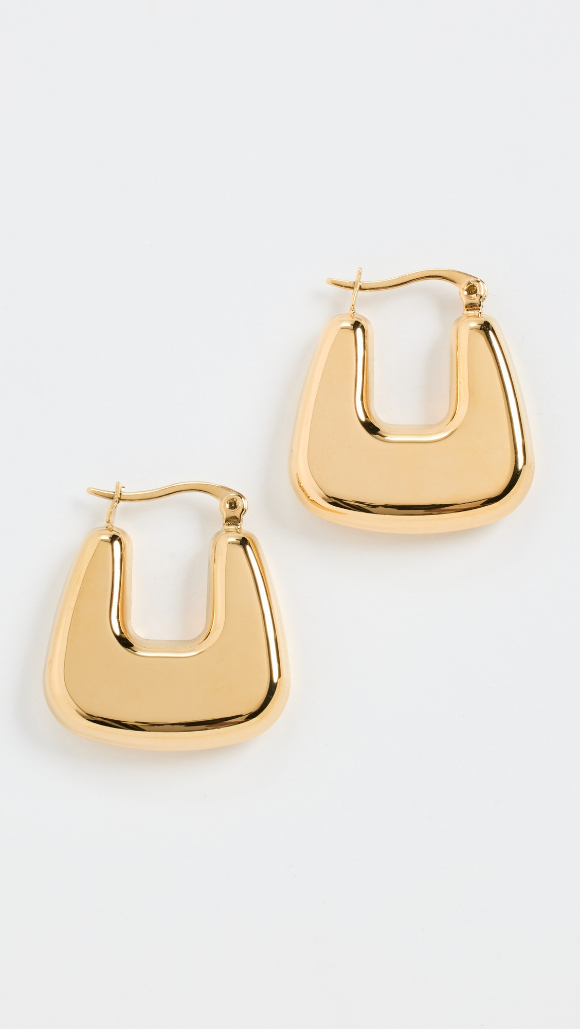 By Adina Eden Solid Graduated Square Shape Hoop Earrings Gold One Size | Shopbop