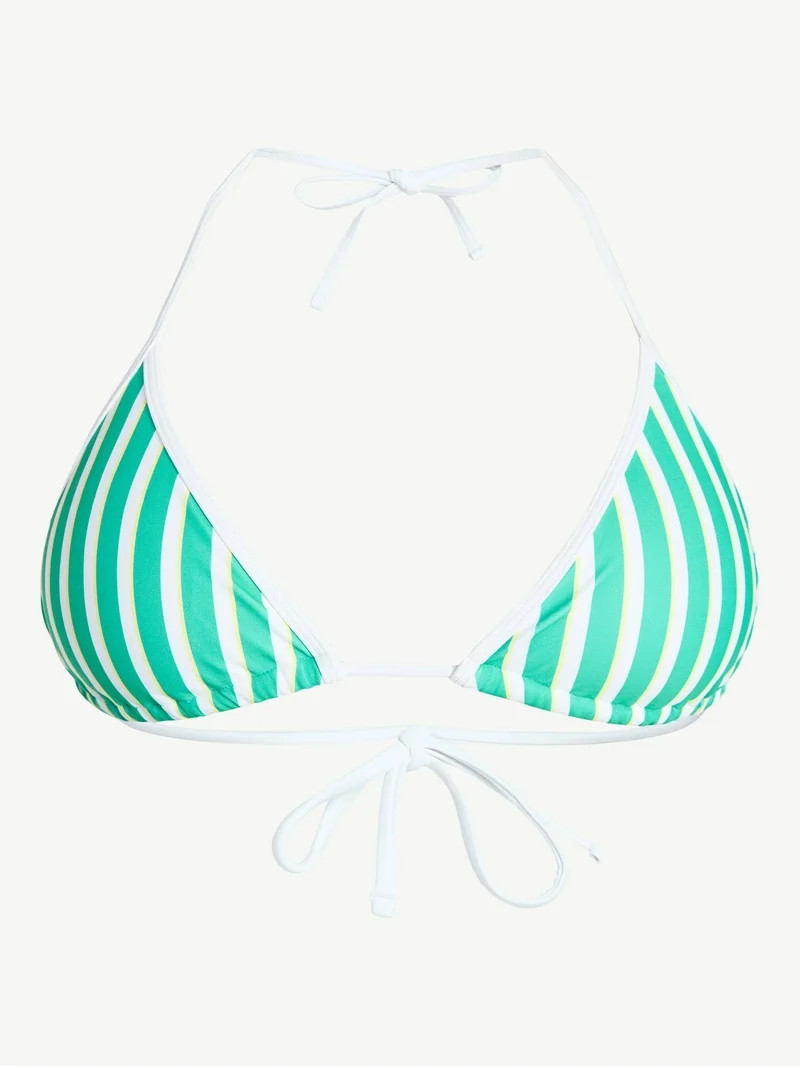 No Boundaries Sporty Stripe Triangle Bikini Top, Women's XXS-XXL | Walmart (US)