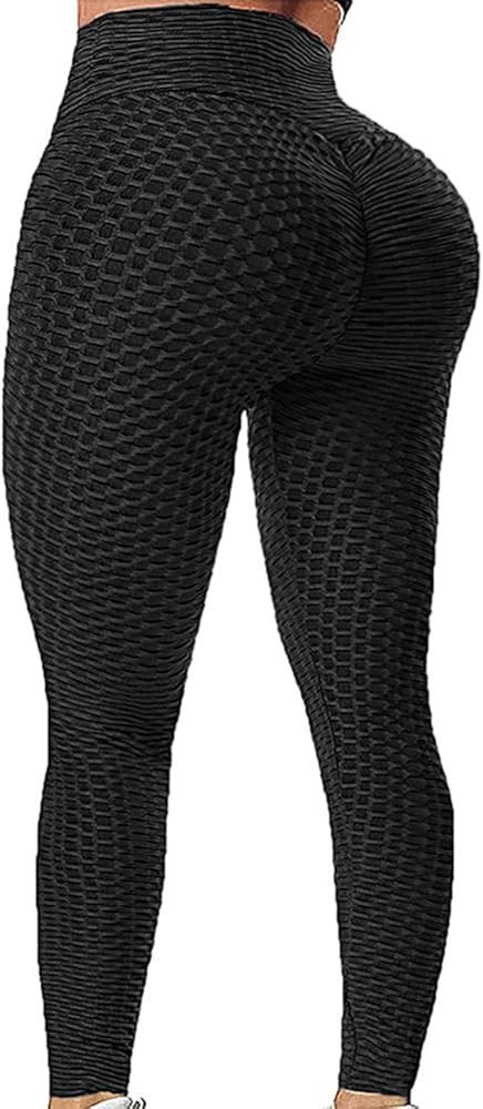 TIK Tok Yoga Leggings for Women Butt Lifting Booty Scrunch Tummy Control Workout High Waisted Ruc... | Amazon (US)