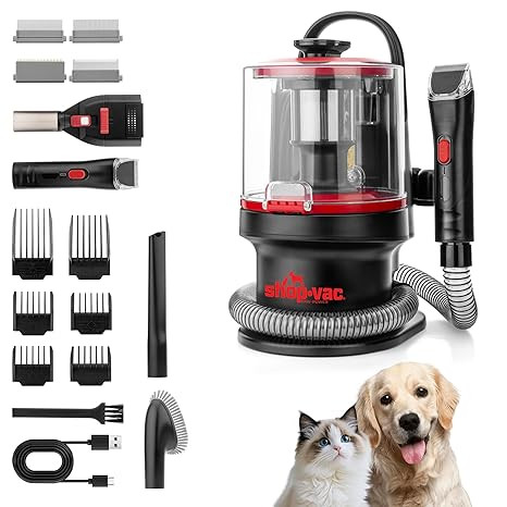 Shop-Vac 4-in-1 Pet Grooming & Vacuum, Dog Grooming Vacuum for Shedding, Professional Clippers, B... | Amazon (US)