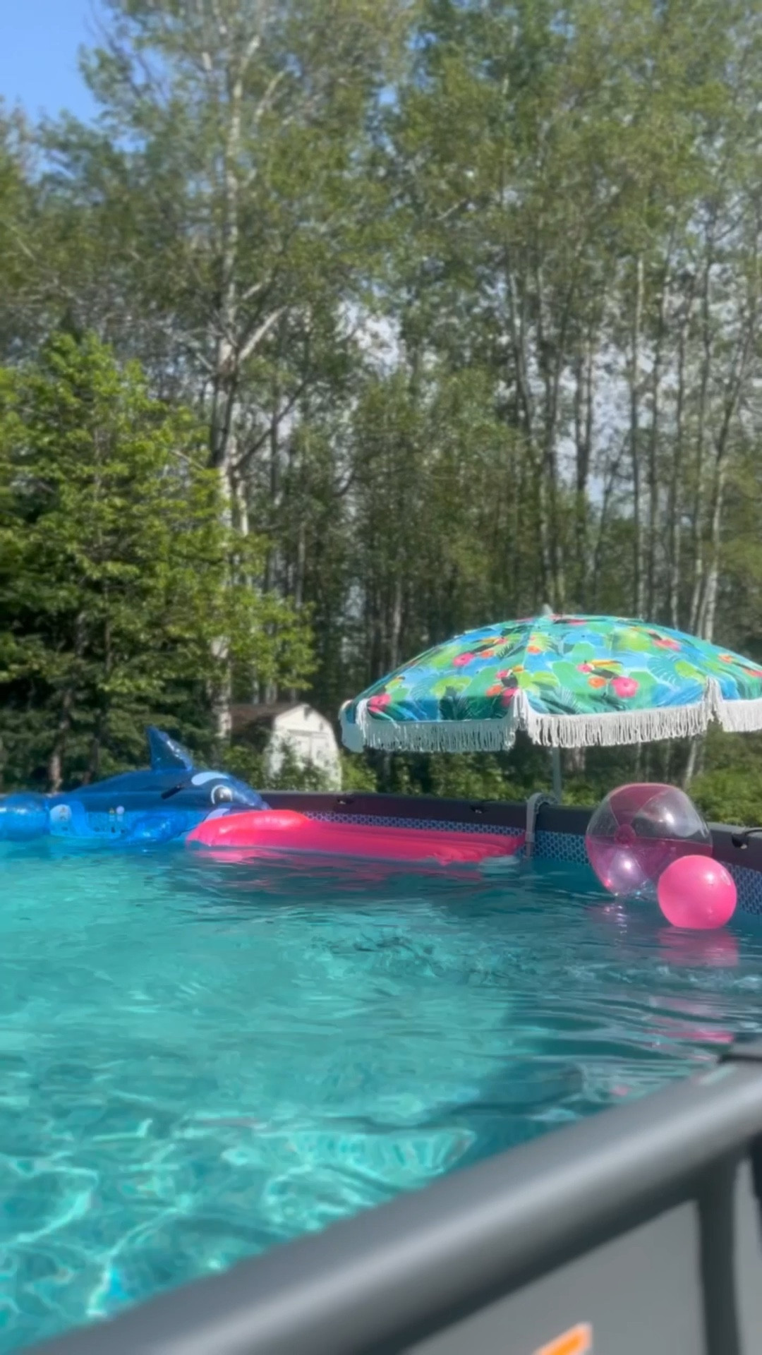 Above ground pool backyard set up 💦 
#pool #summer #backyard 

#LTKSwim #LTKSeasonal #LTKFamily
