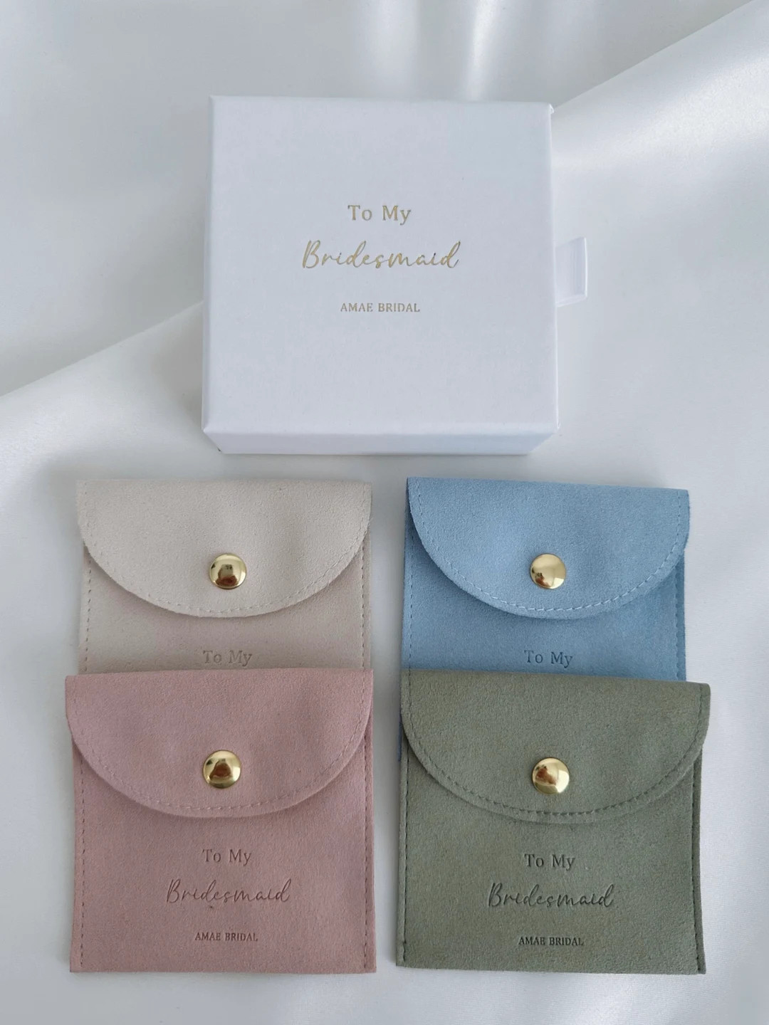 Bridesmaid Jewellery Gift Box and Pouch Maid of Honour Wedding Present Bridal Party Sage Green Gi... | Etsy (US)