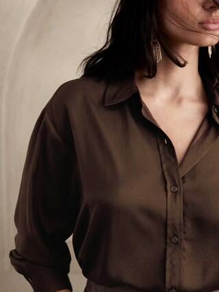 Silky Oversized Shirt | Banana Republic Factory
