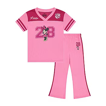 new!Disney Collection Little & Big Kid Girls 2-pc. Minnie Mouse Pant Set | JCPenney