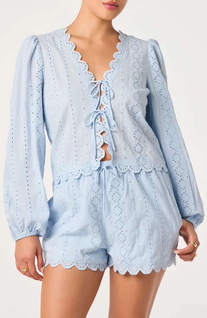 Leah Tie Front Eyelet Top | Nordstrom