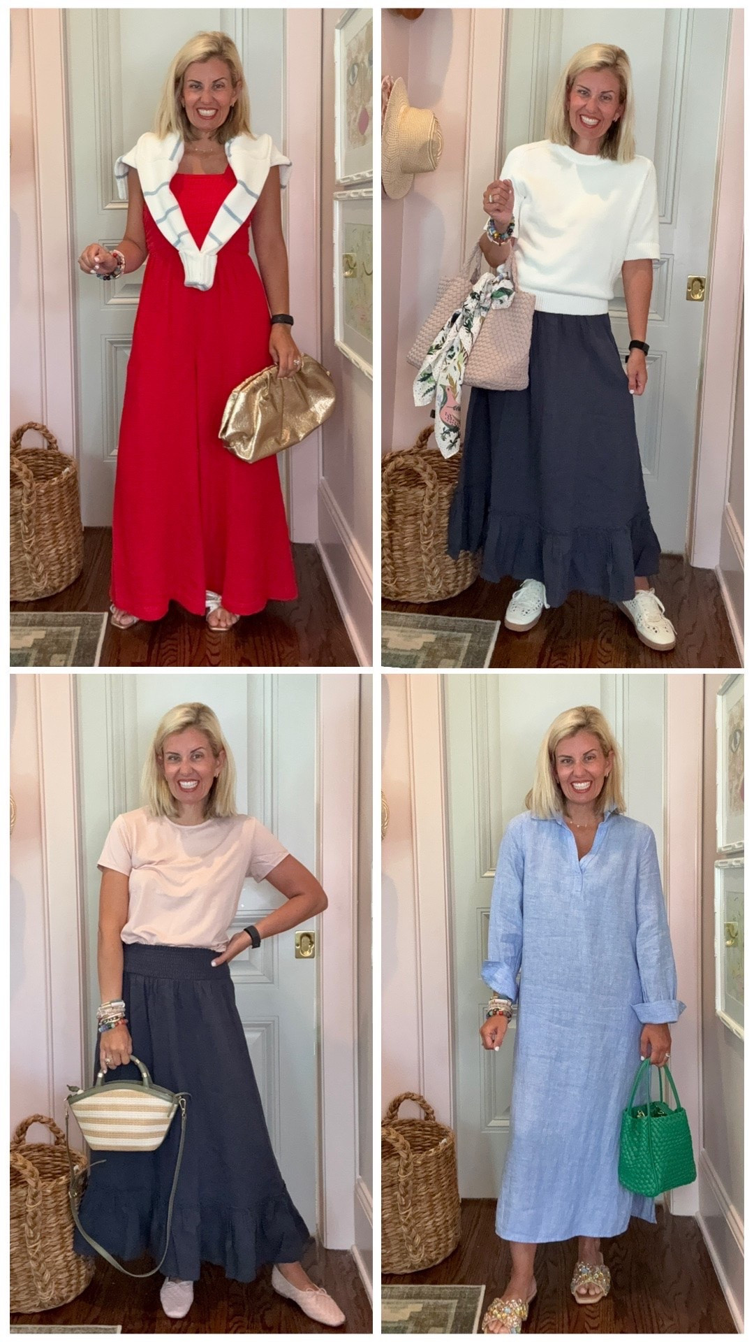Basic (yet never boring) which means it wins in versatility (aka mix and match ability). Yall, @quince gives us the best quality at affordable prices combined with class style. That’s a win if you ask me!  Sizing:  Jumpsuit- small petite
Dress- small Tee- xs  Skirt- xs
Short sleeve sweater- xs
Stripe sweater- xs  #quincepartner