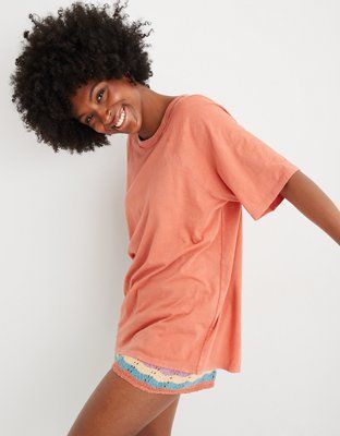 Aerie Distressed Raglan Boyfriend T-Shirt | American Eagle Outfitters (US & CA)