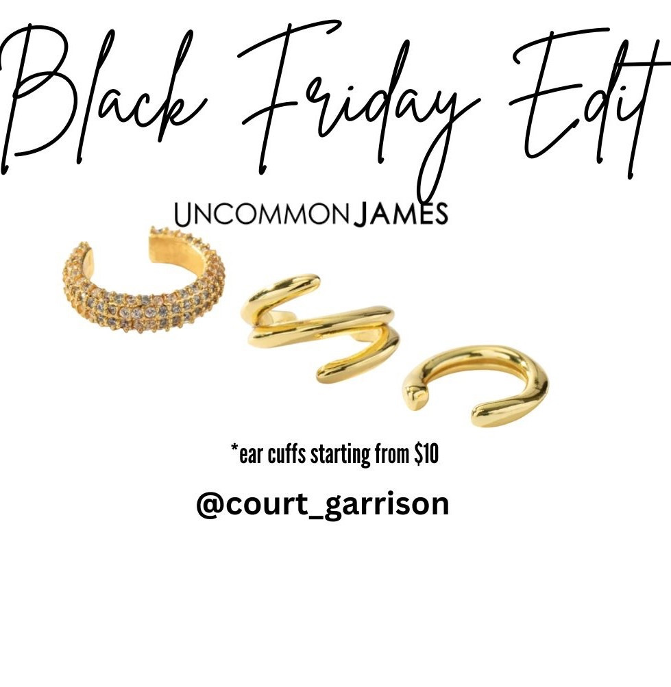 Ear cuffs on huge sale from Uncommon James! Literally starting at $10! These are so cute & on trend. Snag and peruse their site for more amazing deals. Happy shopping!


Ear cuff 
Gold jewelry 
Trending 
Gifts for her
Trending 

#LTKGiftGuide #LTKHoliday #LTKCyberWeek