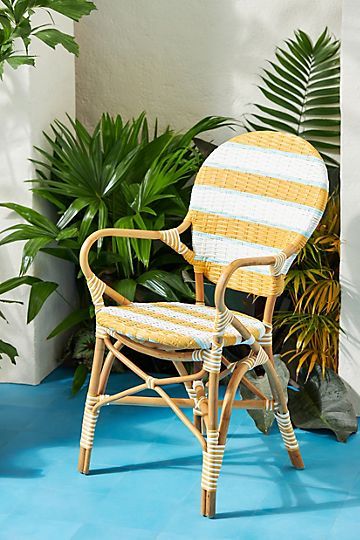 Belmar Striped Indoor/Outdoor Bistro Chair | Anthropologie (US)