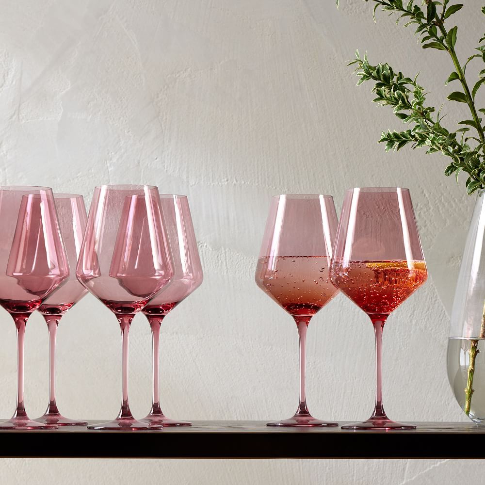 Estelle Colored Glass Stemmed Wine Glass (Set of 6) | West Elm (US)