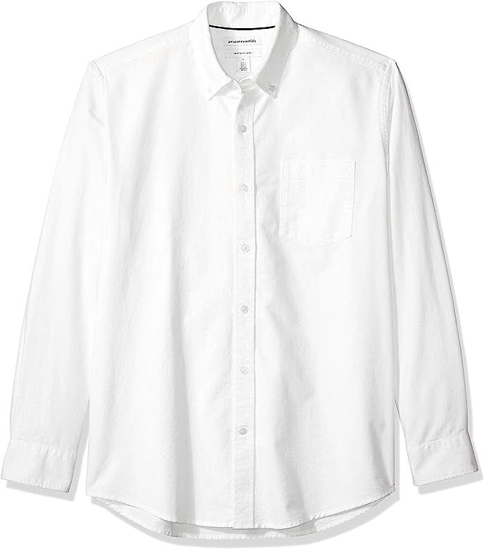 Amazon Essentials Men's Regular-Fit Long-Sleeve Pocket Oxford Shirt | Amazon (US)