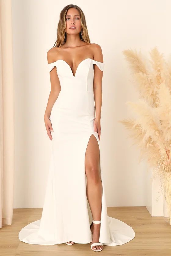 Idyllic Perfection White Plunge Sleeveless Mermaid Maxi Dress | Lulus (US)