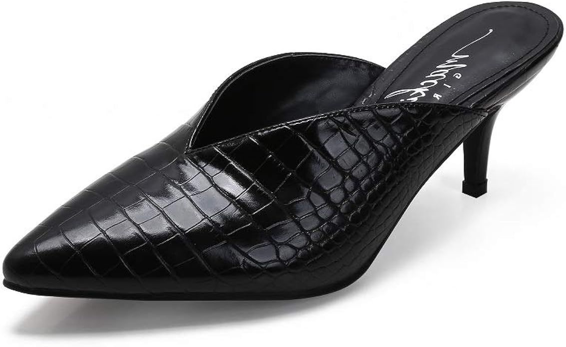 MACKIN J G224-1 Women's Pointed Toe Slip on Kitten Heel Mules Low Heel Pumps | Amazon (US)