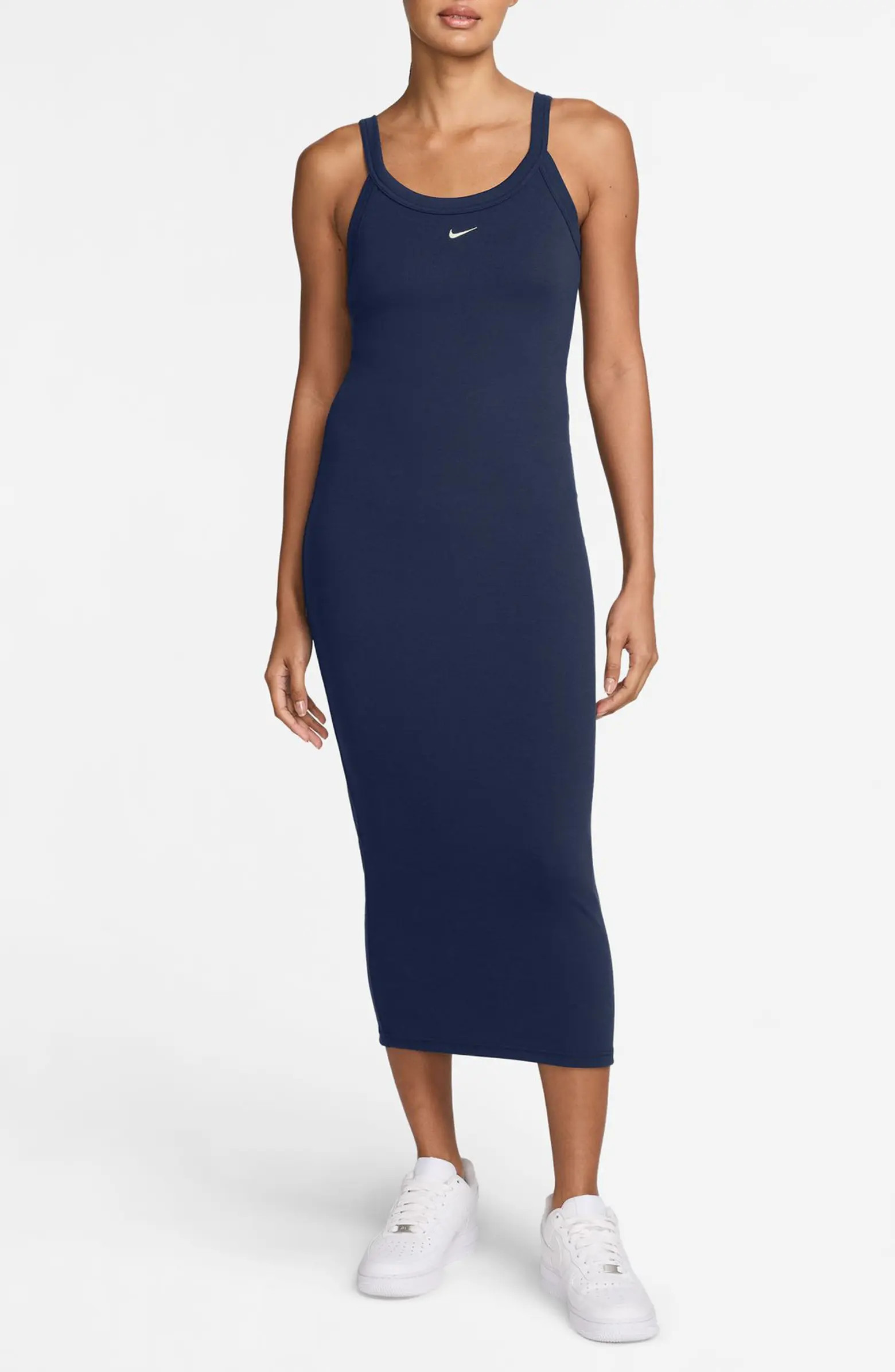 Sportswear Chill Knit Tight Rib Midi Dress | Nordstrom