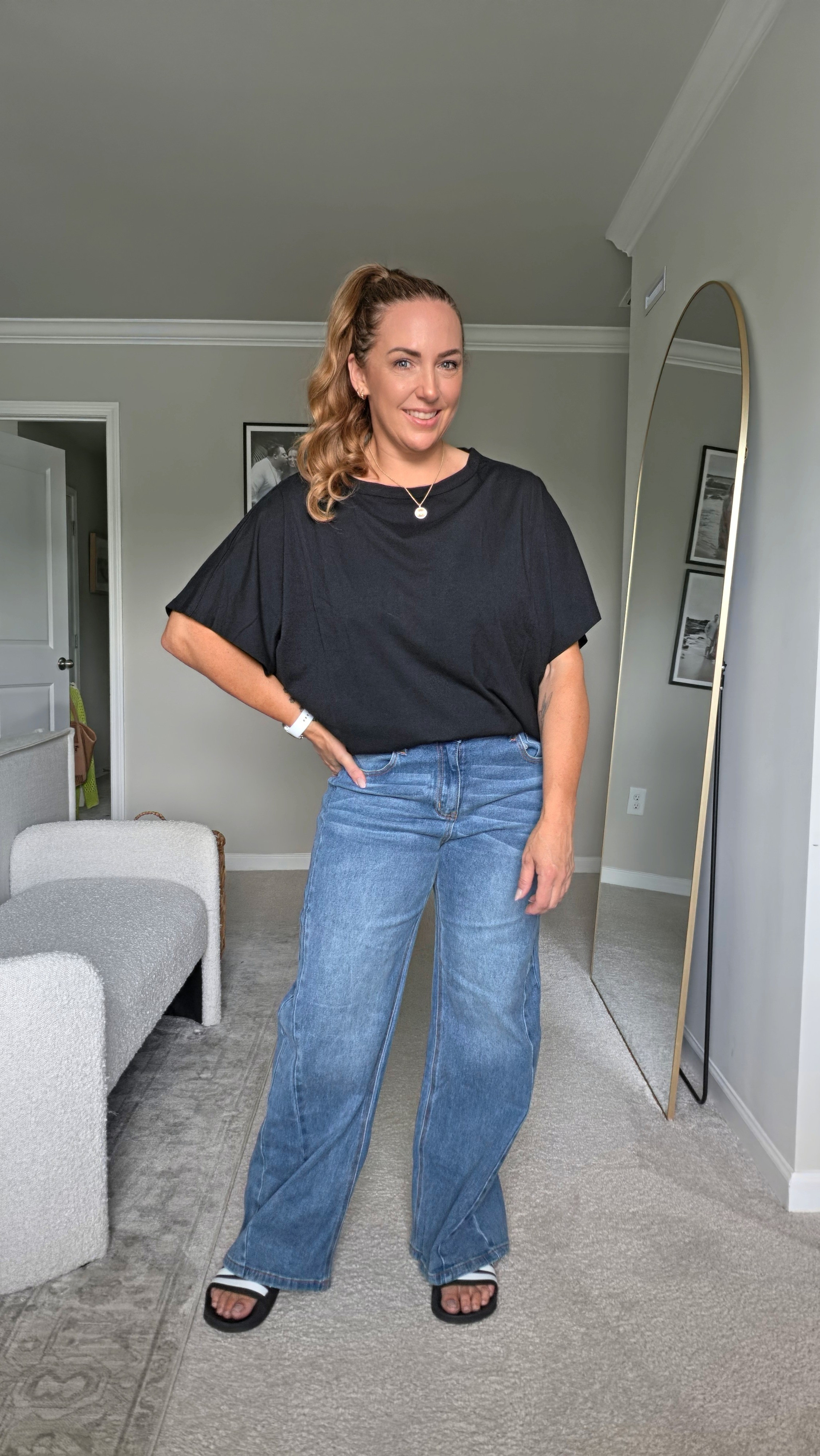 Styled the same great Cicy Belle top with another pair of their comfy wide-leg denim. This effortless look is perfect for everyday wear.#CicyBelle #DenimStyle #WideLegJeans #CasualOutfit

#LTKMidsize #LTKootd #LTKOver40