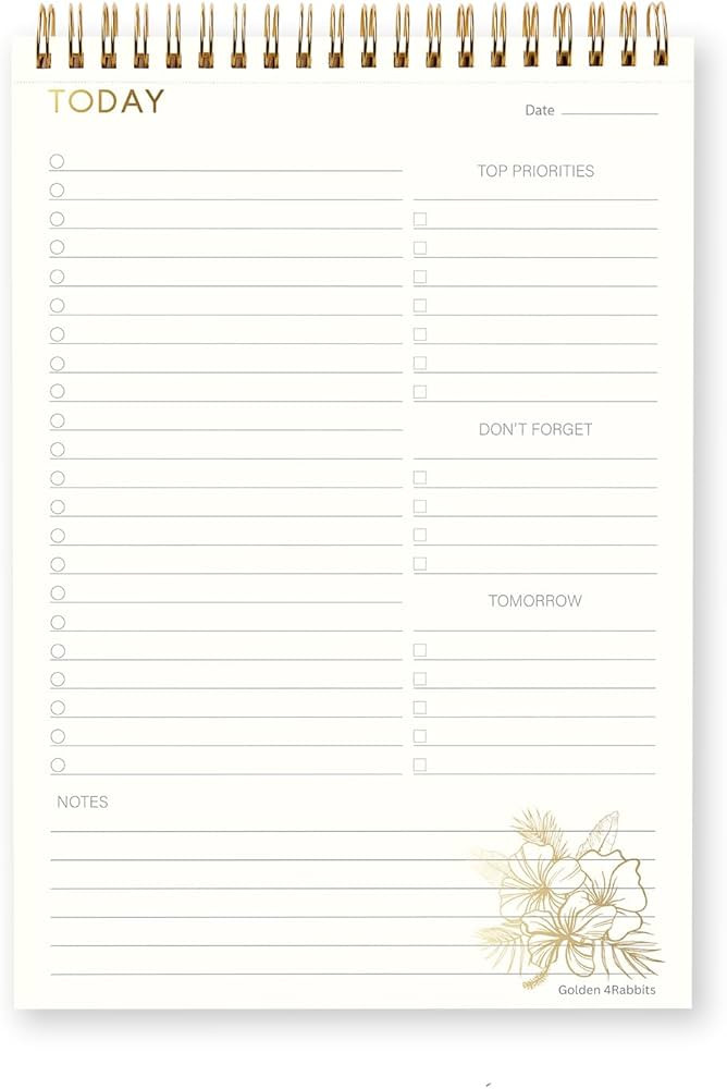 Undated Daily To Do List Notepad-7x10" Daily To Do List Notepad for Work & School-55 Page Daily T... | Amazon (US)