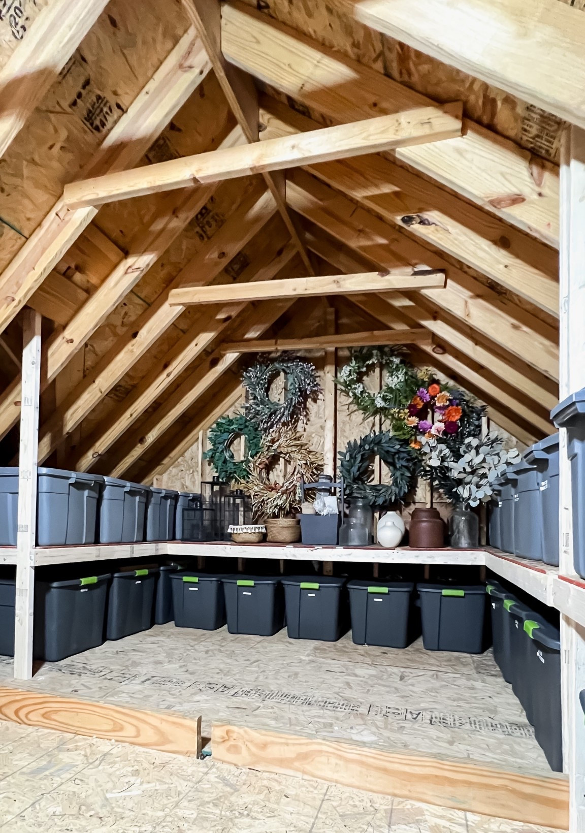 Attic organization makes my heart so happy! I did a complete attic renovation doubling our floor space a couple of years ago and it is amazing how much more I can fit up here now! I love these storage bins from target for keeping me organized for all of my seasonal and home decor!

#LTKmomlife #LTKFindsUnder50 #LTKHome