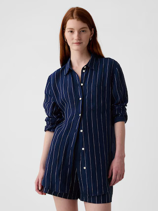 100% Linen Boyfriend Shirt | Gap (US)