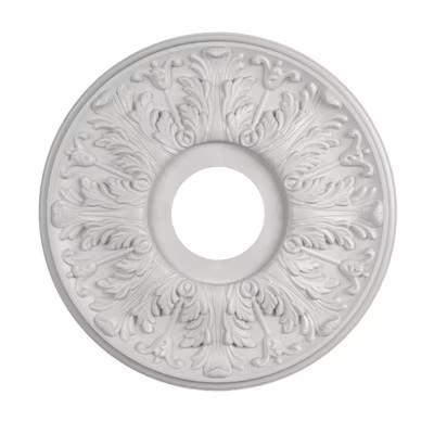 allen + roth 15.88-in W x 15.88-in L Colonial Painted White Composite Whole Ceiling Medallion | Lowe's