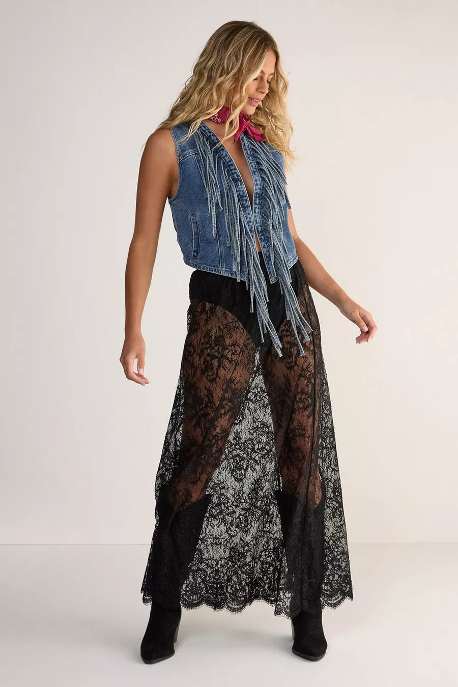 Denim Fringed Vest | Nasty Gal US