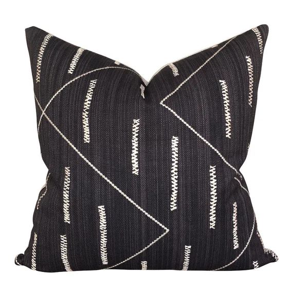 Kettlewell Collection Nala in Charcoal  Designer Pillows // Gray Black Pillow // Boho Tribal PIll... | Etsy (US)