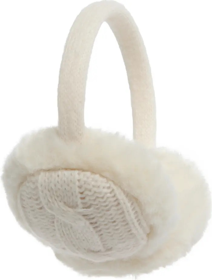 Faux Fur Cable Knit Ear Muffs | Nordstrom Rack