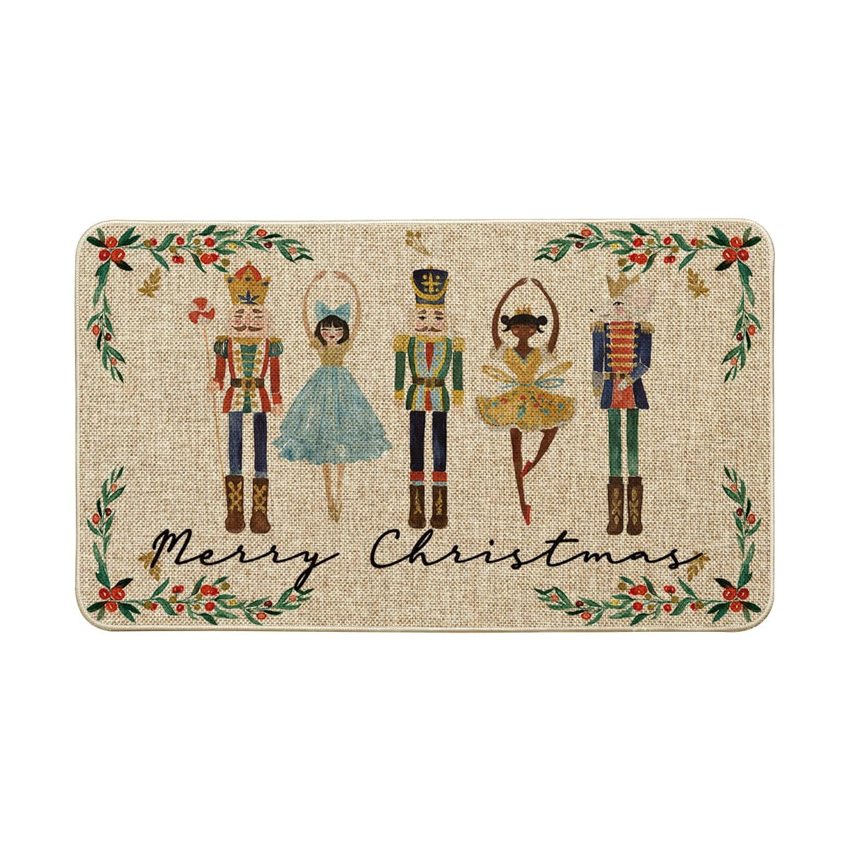 Artoid Mode Watercolor Nutcrackers Merry Christmas Doormat, Seasonal Winter Low-Profile Rug Switc... | Amazon (US)