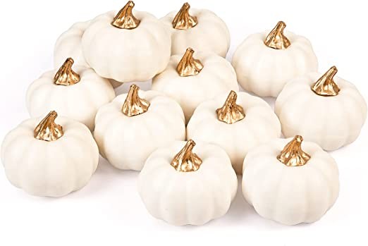 Whaline Artificial Pumpkins Bulk Vintage White Pumpkin Harvest Lifelike Pumpkin Fake Foam Pumpkin... | Amazon (US)