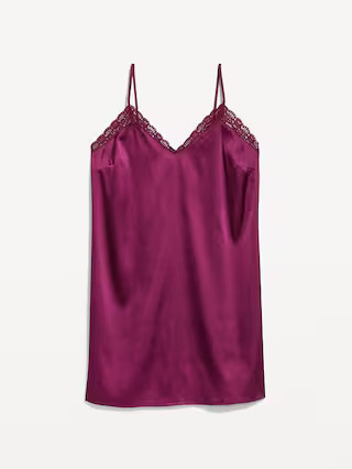 Lace-Trim Satin Nightgown | Old Navy (US)